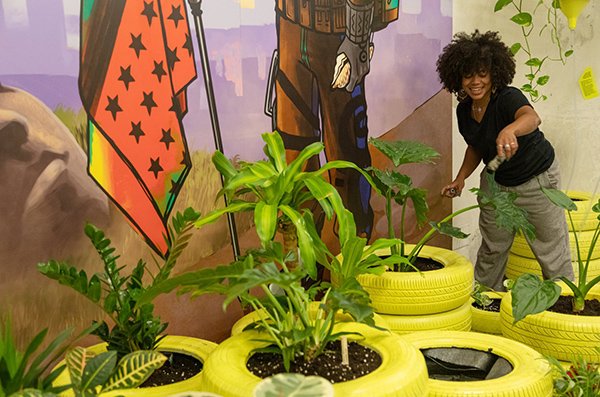 Espacio Afro con plantas